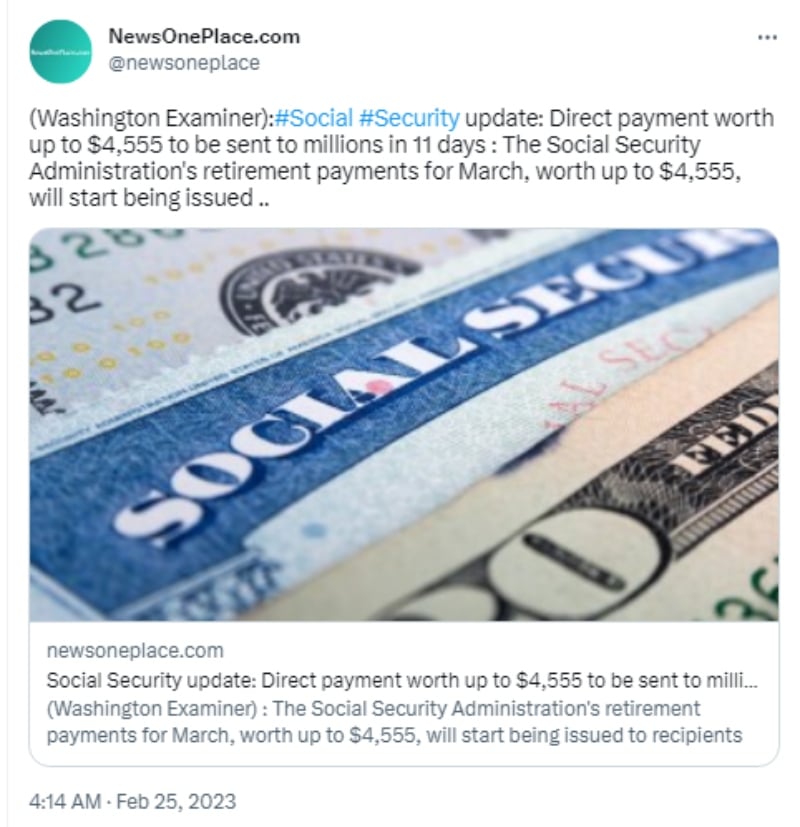 Anuncian nuevo cheque del Seguro Social