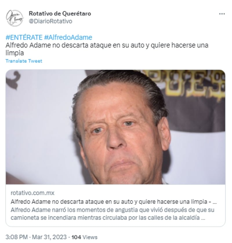 Alfredo Adame dice que se hará una limpia