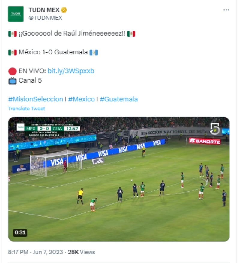 México se adelanta en el primer tiempo