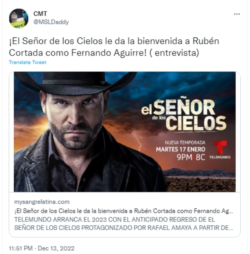 Rubén Cortada El Señor Cielos: ¿Cómo nació esta invitación?