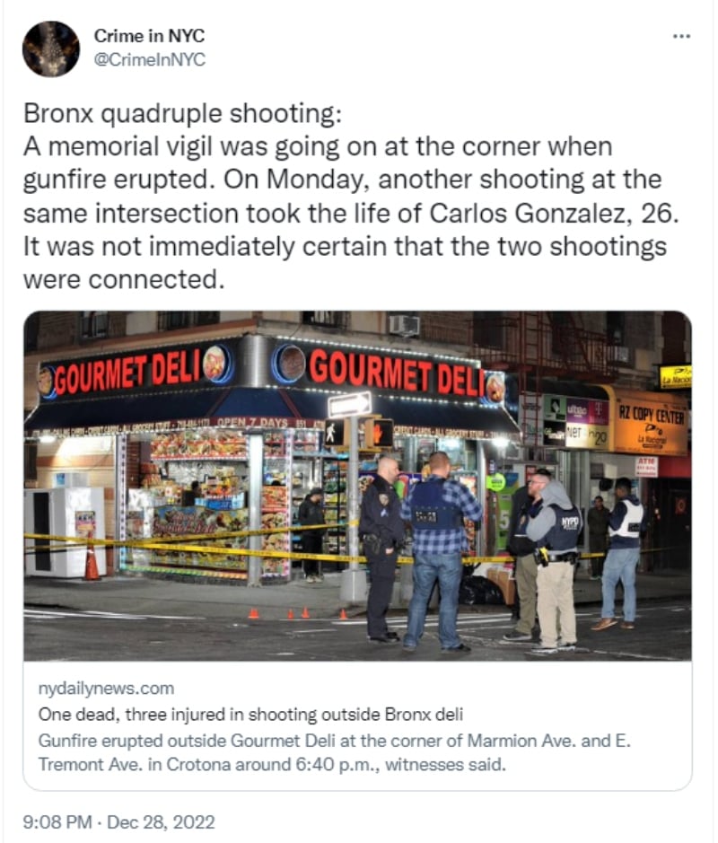 Tiroteo Bronx saldo mortal: Disparan contra multitud