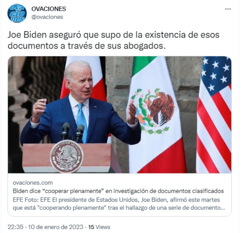 Joe Biden rompe el silencio sobre los materiales clasificados