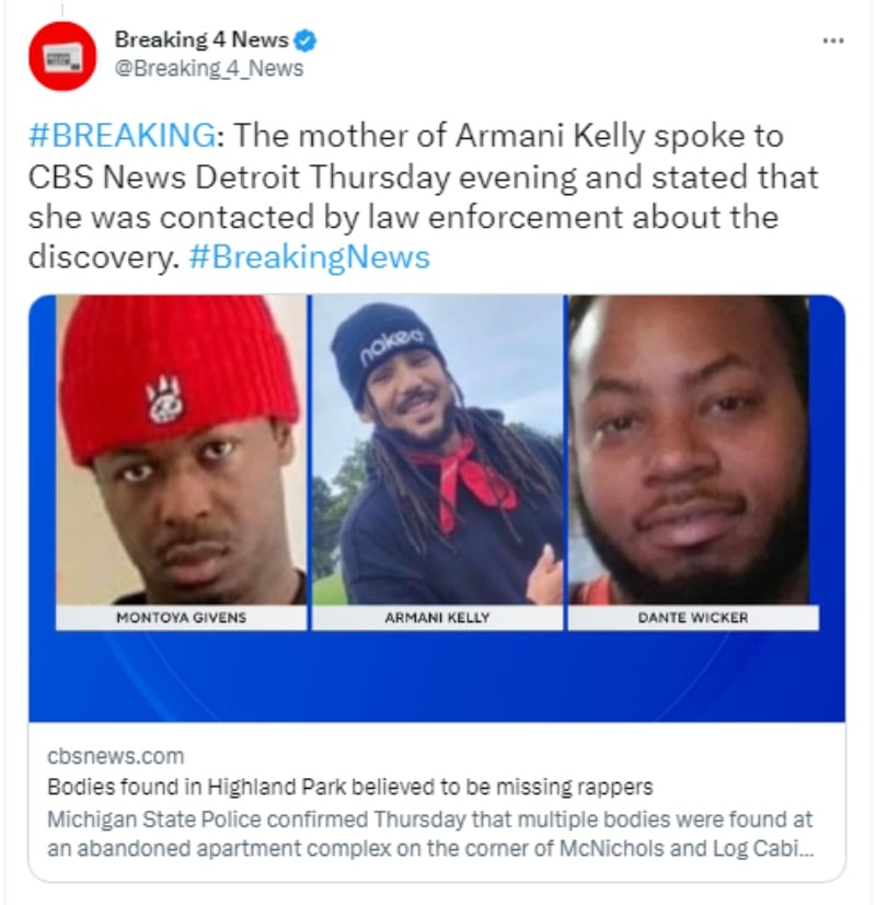 Three rappers found dead in Detroit