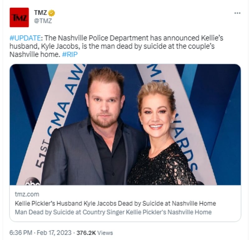 Muere esposo Kellie Pickler: Se suicidó en su mansión