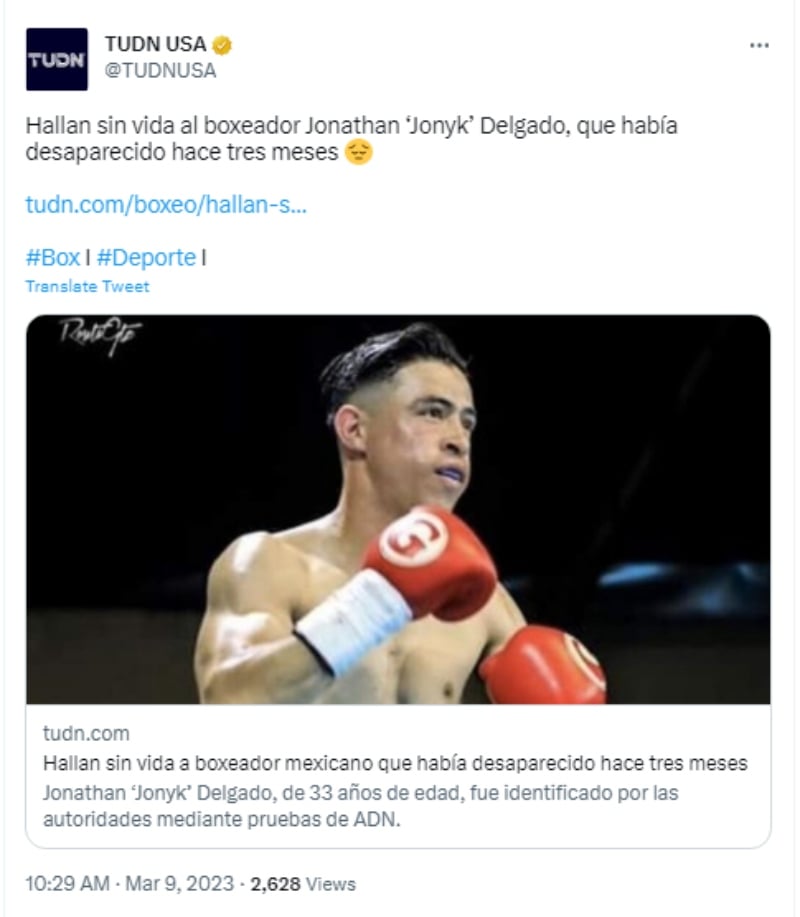 Encuentran muerto al boxeador Jonathan Delgado