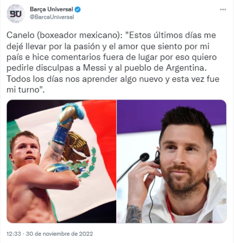 Lionel Messi le responde a Canelo
