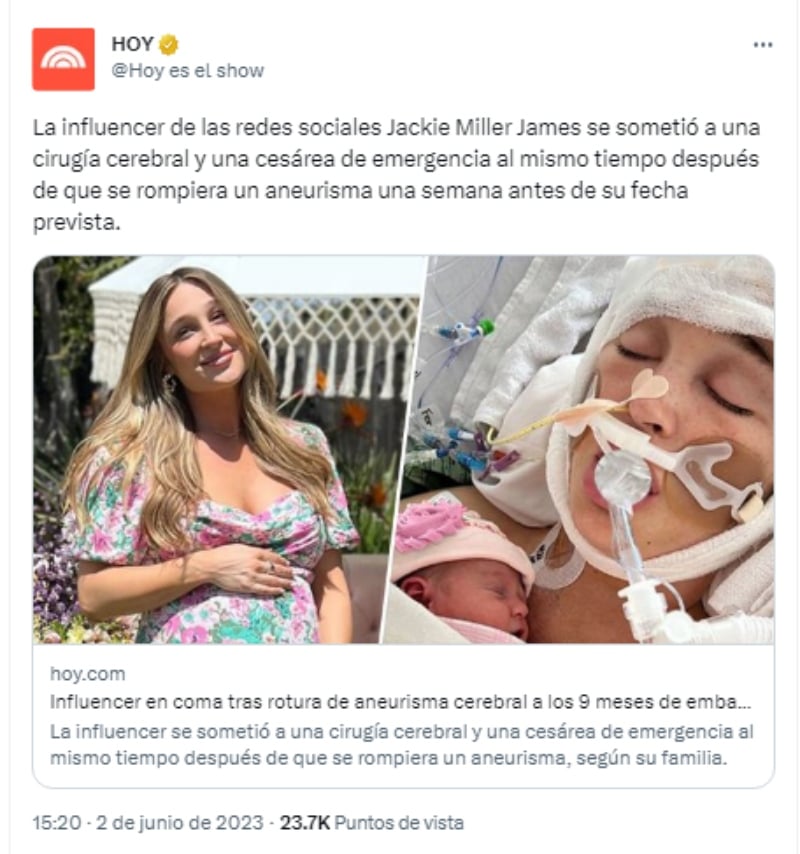 Jackie Miller en coma
