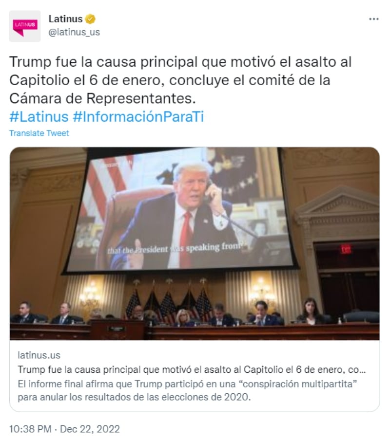 Reporte final 6 de enero: ¿Culpan a Trump?