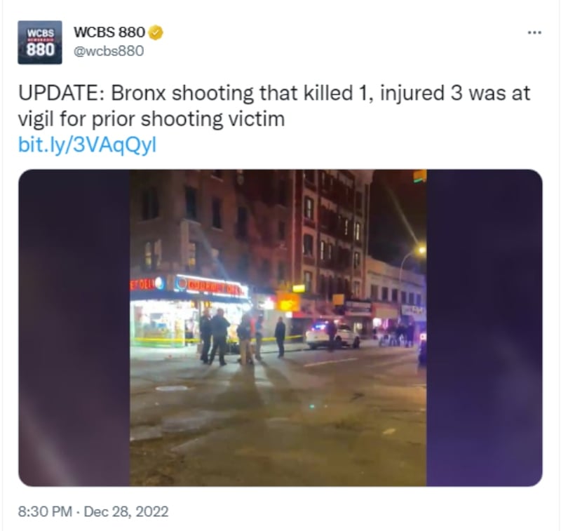 Tiroteo en el Bronx deja saldo mortal