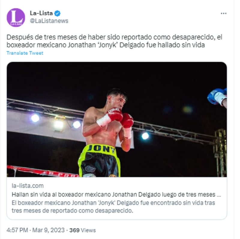 Encuentran boxeador Jonathan Delgado: Estaba desaparecido por meses