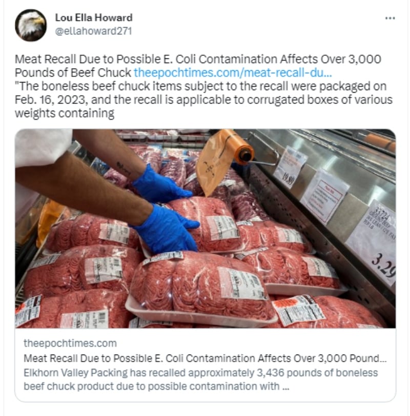 Anuncian recall de carne de res deshuesada