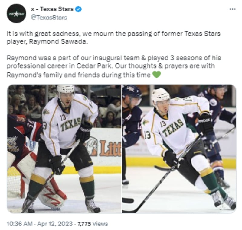 Muere jugador Raymond Sawada: Estrella de Dallas Stars