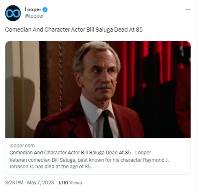 Confirman la muerte de Bill Saluga en EEUU