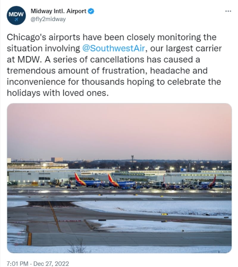 Southwest Airlines cancela miles de vuelos