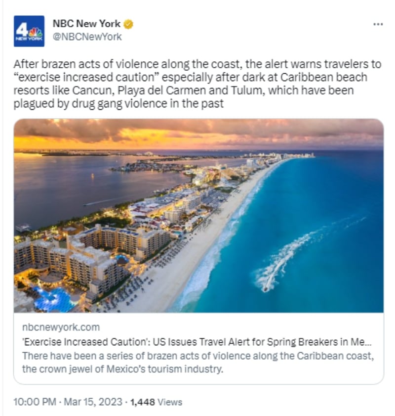 Springbreak: Mexico travel warning issued