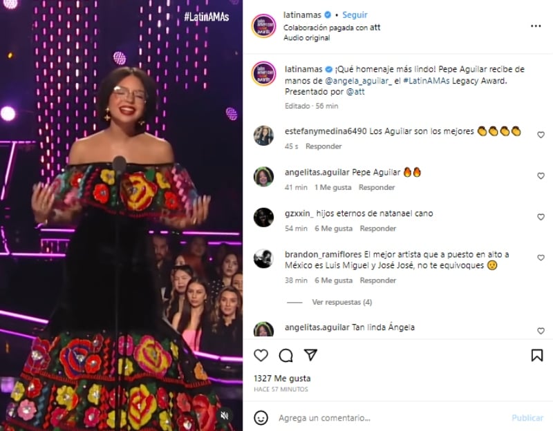 Ángela Aguilar se lleva la noche en los Latin AMAs