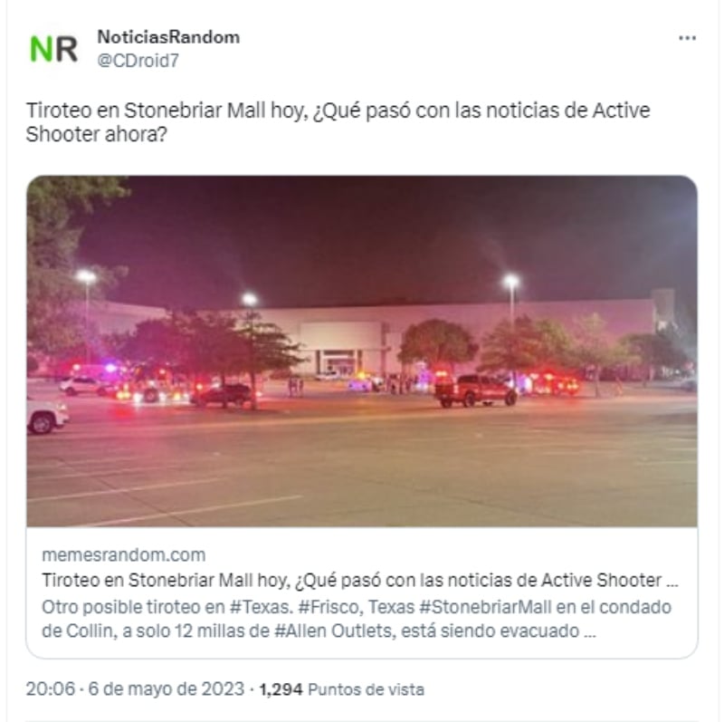 Tiroteo en centro comercial de Texas