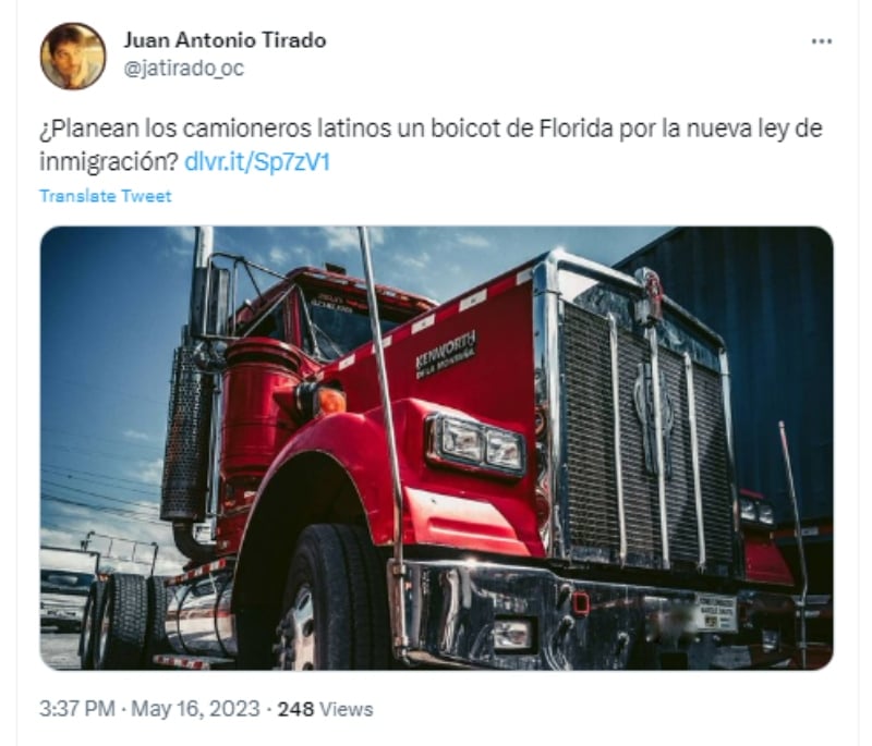 Camioneros planean boicot para el Gobernador de Florida