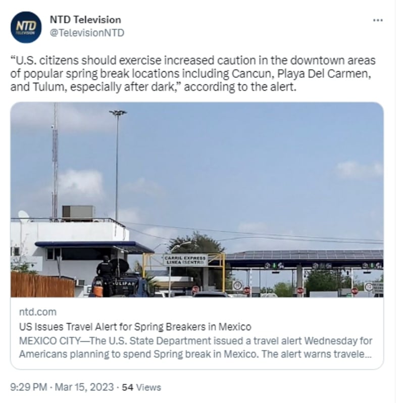 Springbreak travel warning to Mexico: They ask to be careful