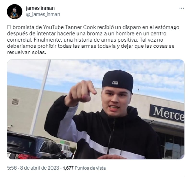 Balean al youtuber Tanner Cook