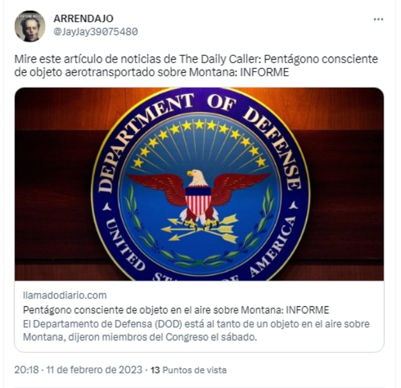 "Detectó una anomalía en el radar "
