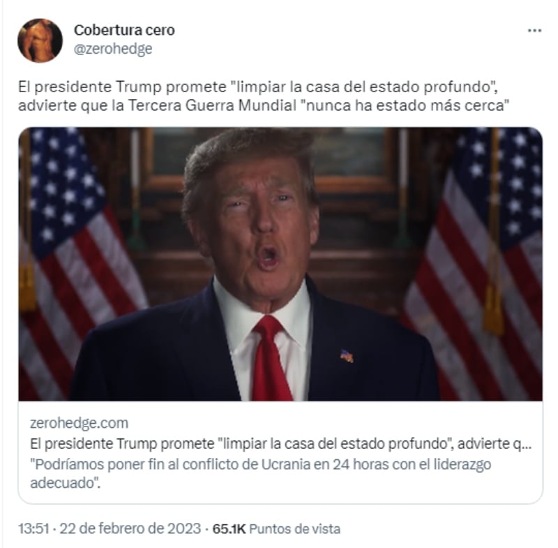 Trump advierte que la Tercera Guerra Mundial está cerca