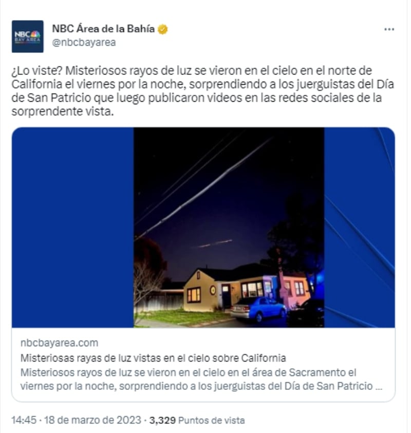 Misteriosas luces aparecen en el cielo de California
