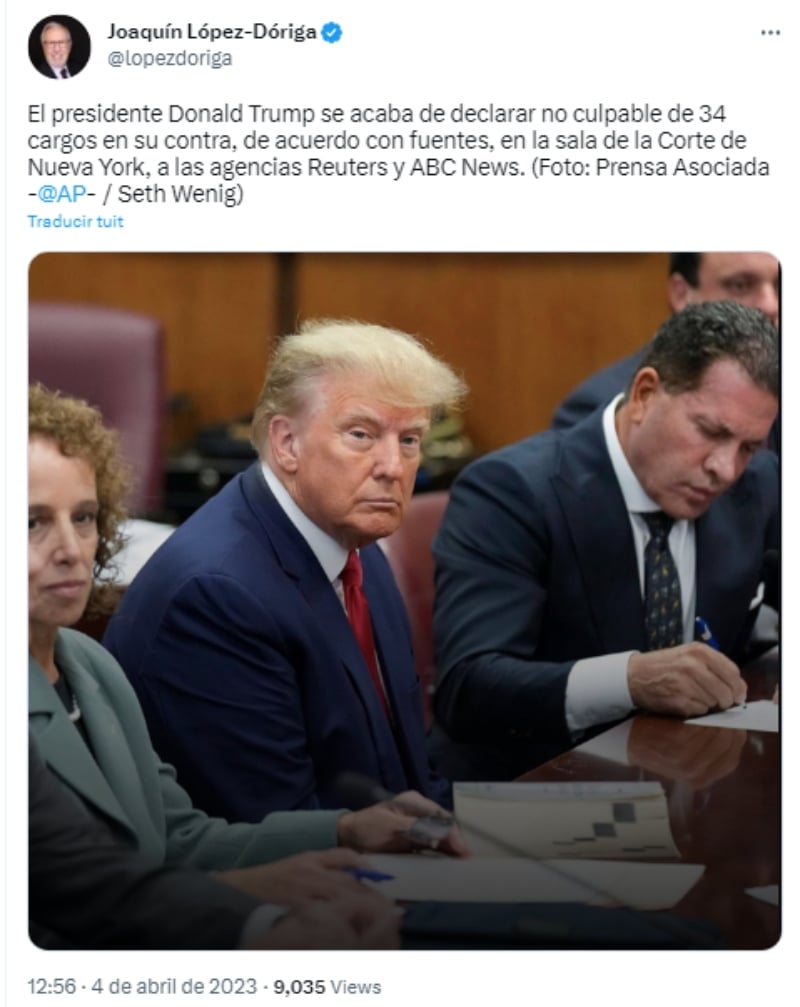 Aparece primera foto de Trump bajo arresto