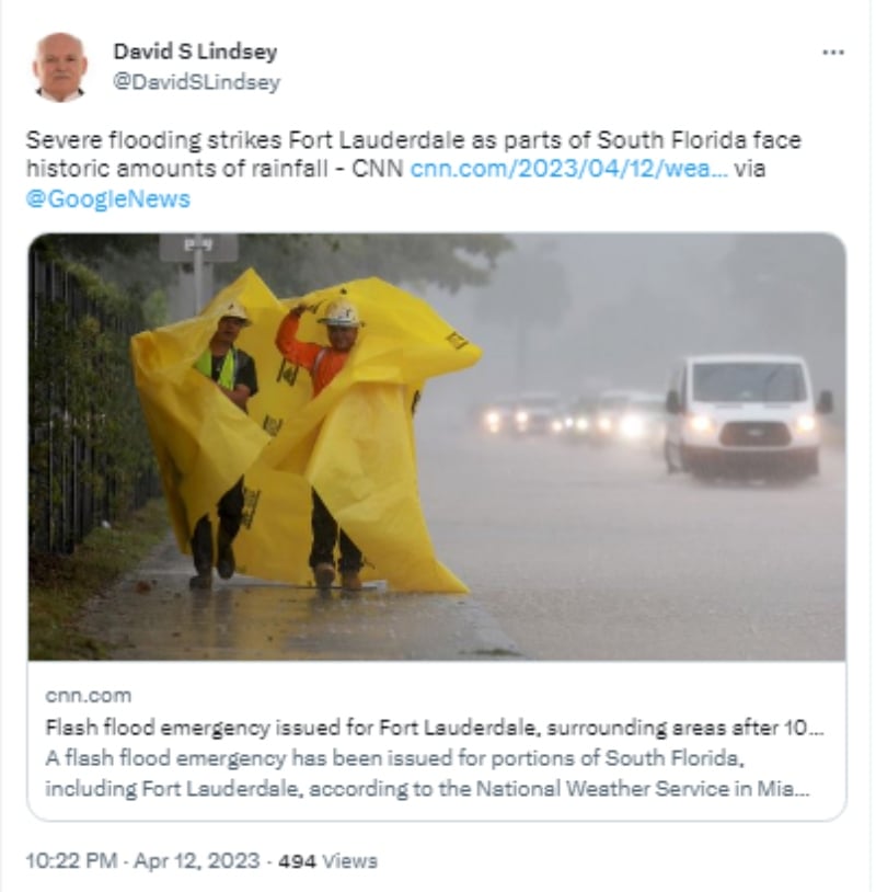 Lanzan alerta por inundación en Florida