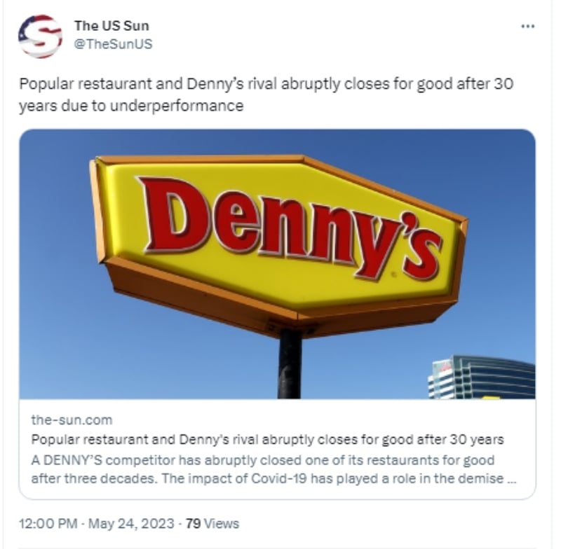 Rival de Denny's hace anuncio