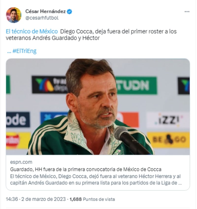 Diego Cocca da a conocer su primera lista convocados
