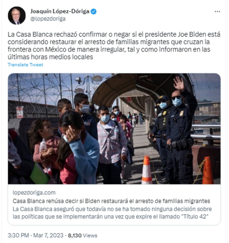 Biden arrestar familias inmigrantes: El Título 42
