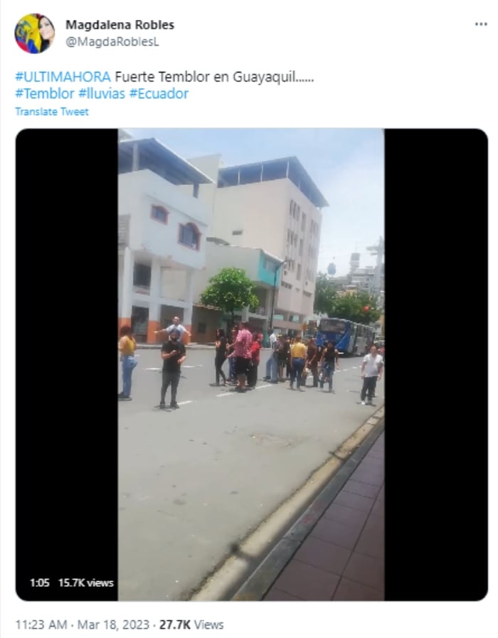 Reportan fuerte sismo de 6.5 grados en Ecuador