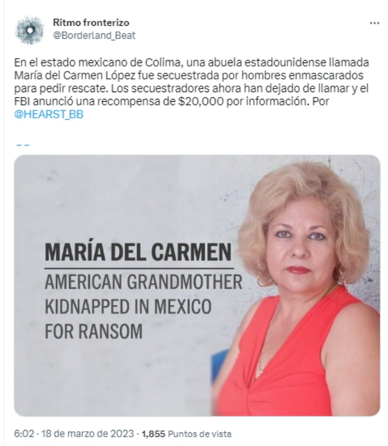 Autoridades mexicanas están en su búsqueda