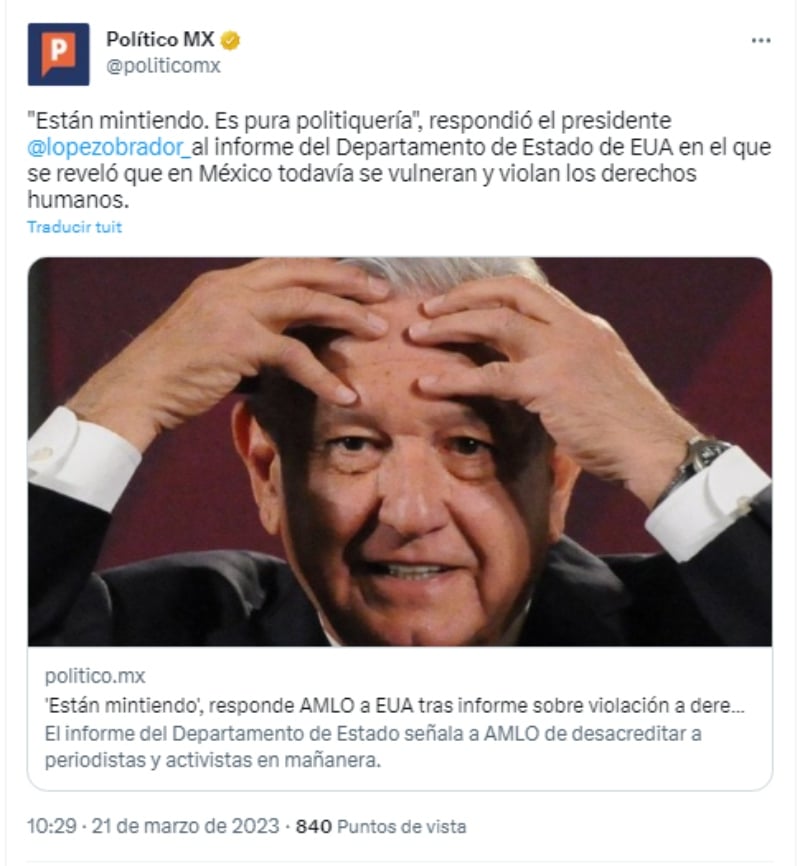 AMLO acusa EEUU mentir: "Son unos mentirosos"