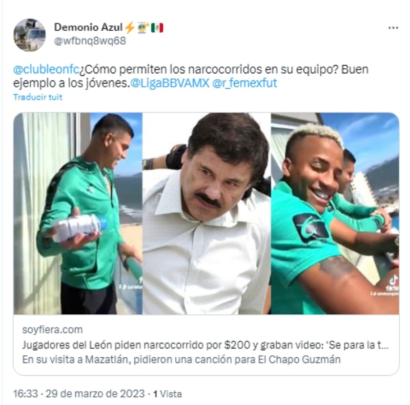 Jugadores León narcocorridos: ¿Homenaje al Chapo Guzmán?