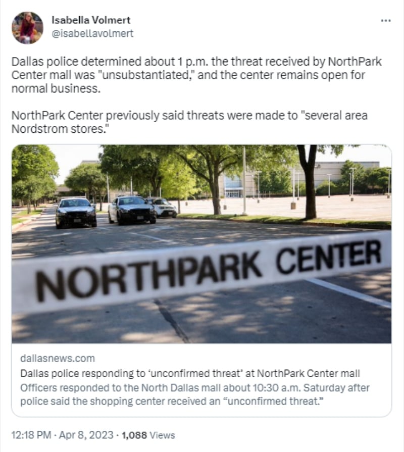 Evacuan Nordstrom Mall Dallas: Posible amenaza