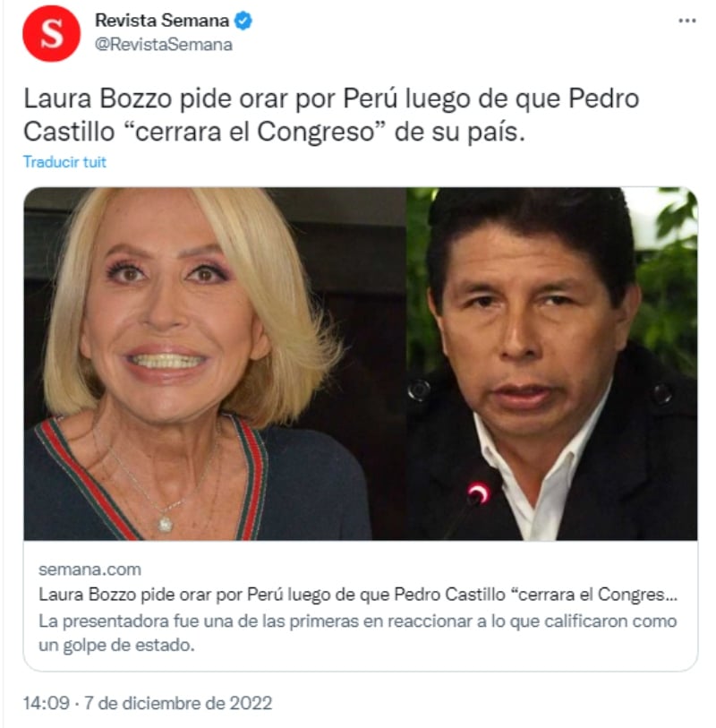 Laura Bozzo rompe el silencio sobre el presidente de Perú