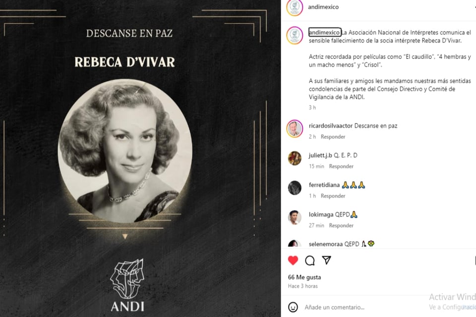 Rosa Cué, Rebeca D'Vivar, luto, telenovelas, MundoNOW