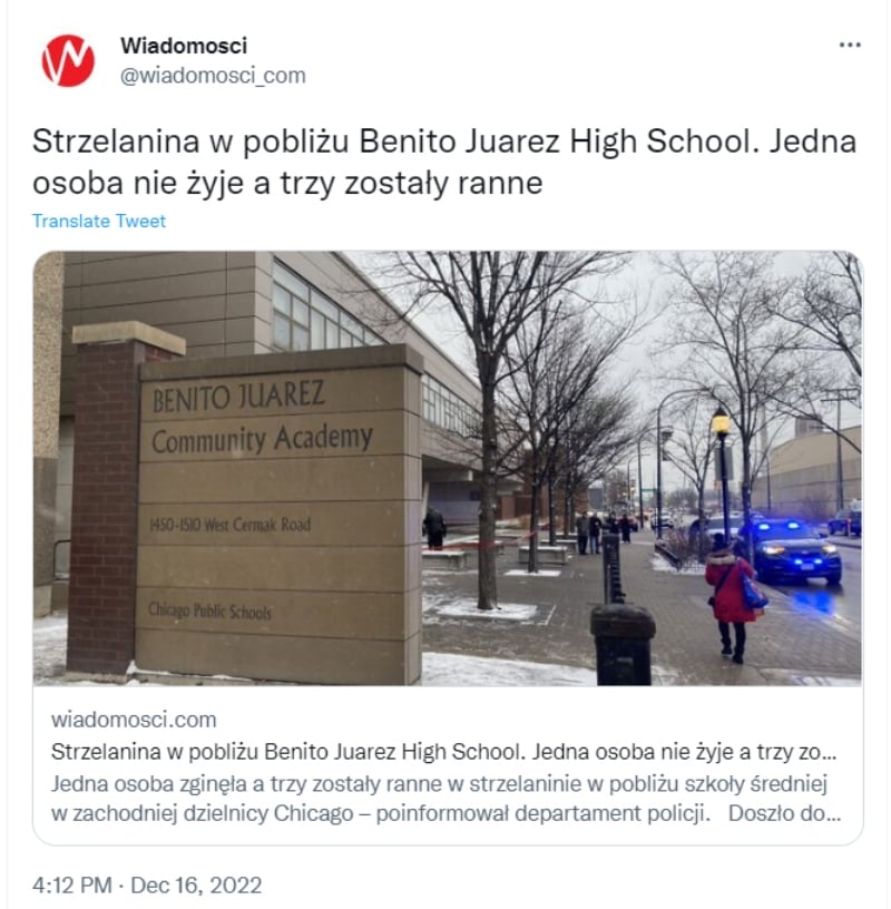 Tiroteo en High School de Chicago