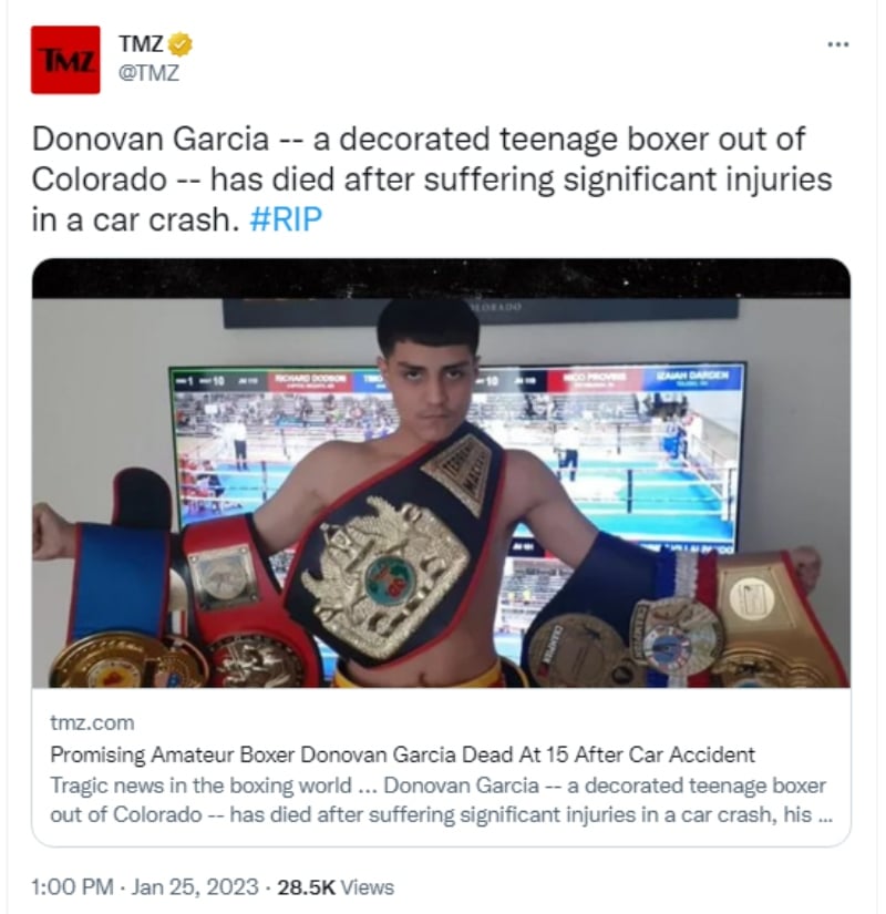 Muere boxeador Donovan García: Tuvo un accidente de auto