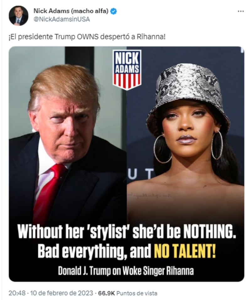 Donald Trump ataca a Rihanna en redes sociales