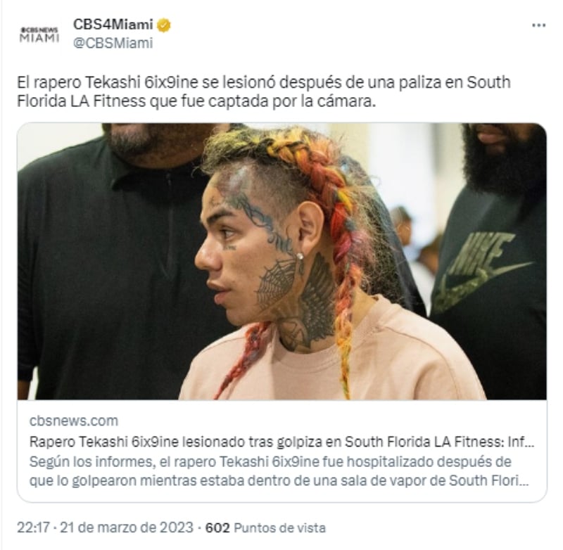 Tekashi 6ix9ine was hospitalized in an emergency