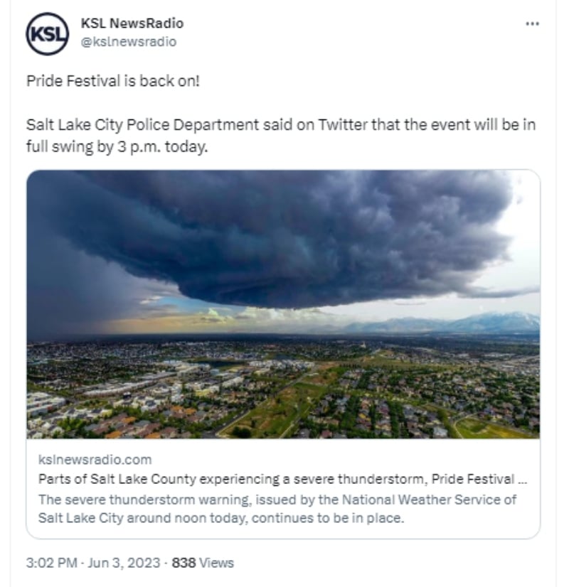Advertencia de tormenta severa en EEUU