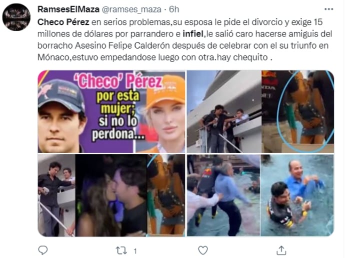 Problemas Checo Pérez y esposa