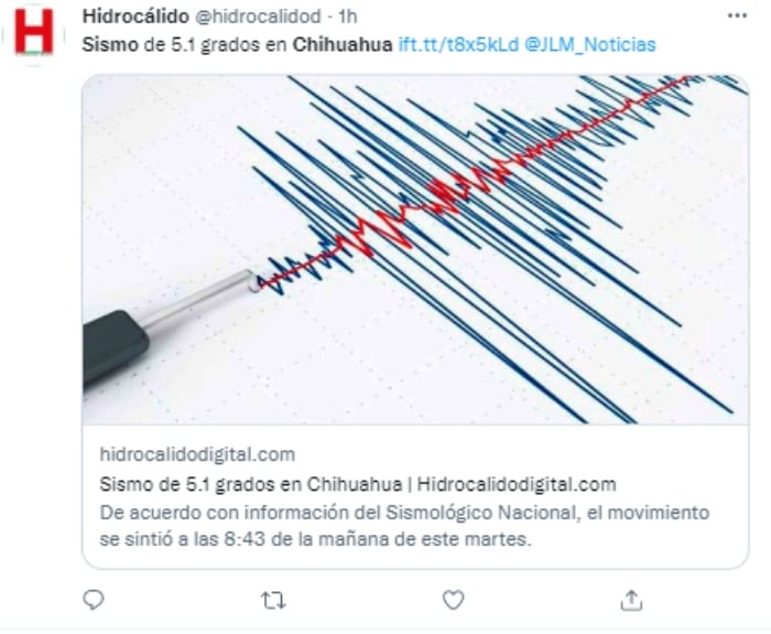 Registran sismo en Chihuahua