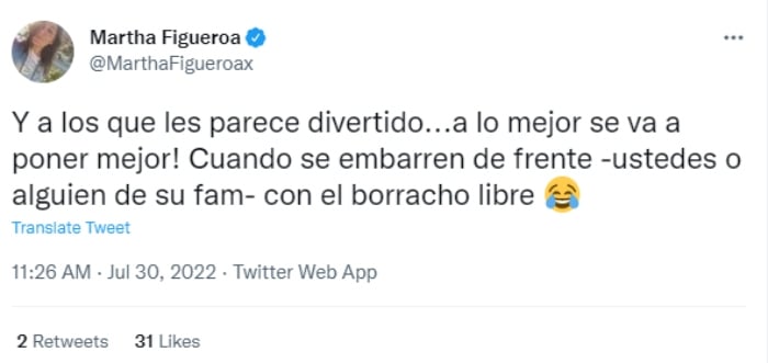 Martha Figueroa accidente automovilístico