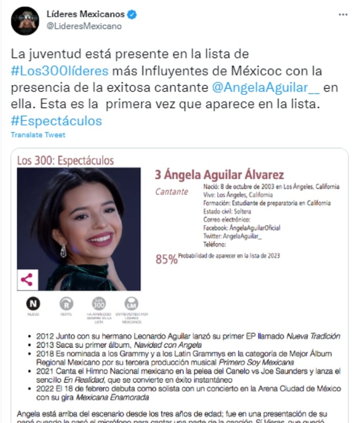 Angela Aguilar Mexican leaders