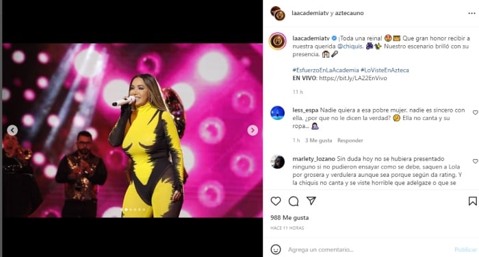 Lola Cortés presentación Chiquis