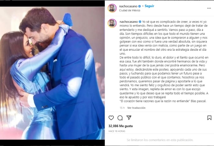 Nacho Casano declara su amor a Daniela Navarro
